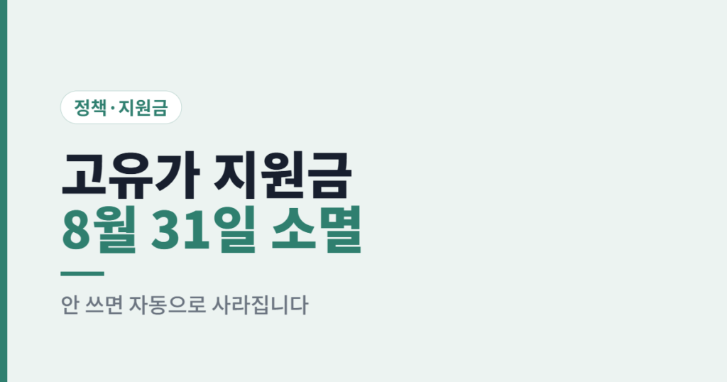 고유가 피해지원금, 8월 31일 지나면 전부 사라집니다 — 잔액조회·사용처 총정리