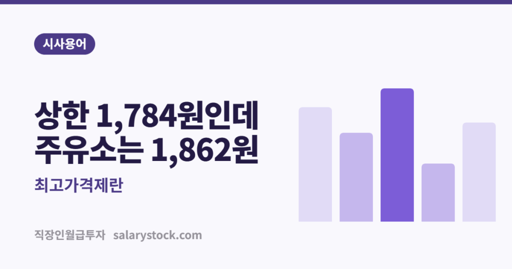 최고가격제 설명 썸네일 - 상한 1,784원인데 주유소는 1,862원