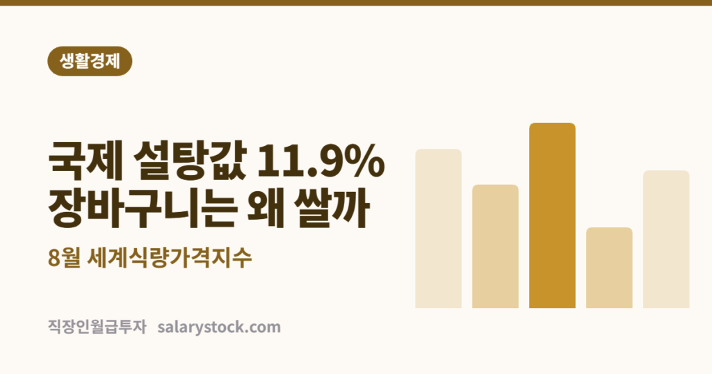 국제 설탕값 11.9% 상승, 장바구니는 왜 쌀까 - 8월 세계식량가격지수