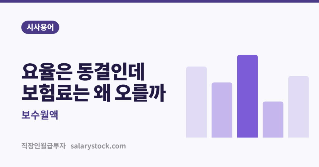 보수월액이란 무엇인가 — 건강보험료율 동결인데 보험료가 오르는 이유